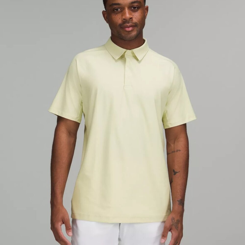 Lululemon Men's Snap Front Performance Short Sleeve Polo - Light Green